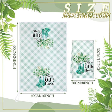 Set of 6 Eucalyptus Kitchen Towels Green Leaves Dishtowels Absorbent Spring Summer Hand Tea Towels 24 x 16 Inch Eucalyptus Lover Gifts Holiday Wedding Gifts for Farmhouse Kitchen Bathroom Decor