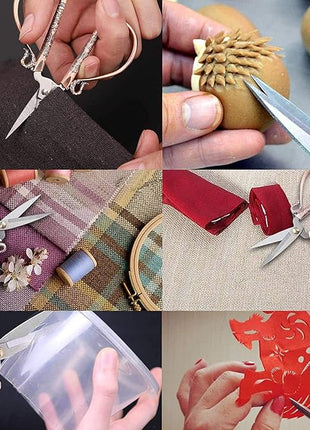 BIHRTC 6.3 Inches Vintage Style Stainless Steel Auspicious Clouds Scissors Sewing Shears DIY Tools for Needlework,Embroidery, Sewing, Craft, Art Work & Everyday Use (Copper)