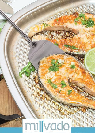 Stainless Steel Cooking Spatula,15 Inch Metal Turner, Kitchen Slotted Flipper For Grills, Camping BBQ’s, Frying Pancakes, Burgers, Large Cookware For the Professional Chef