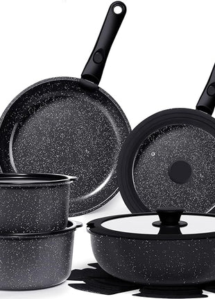 GiPP Ceramic Pots and Pans Set Non Stick, Nonstick Detachable Handle Cookware Sets, Healthy Non Toxic PFAS PFOA & PTFE Free, Dishwasher ＆Oven Safe, Induction Kitchen Pot and Pan, 15 Piece Grey