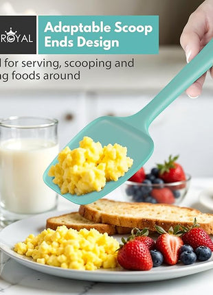 Silicone Spatula Set - 4-Piece Rubber Spatulas Silicone Heat Resistant 600°F for Everyday Task - Seamless Design Kitchen Spatulas for Nonstick Cookware - Aqua