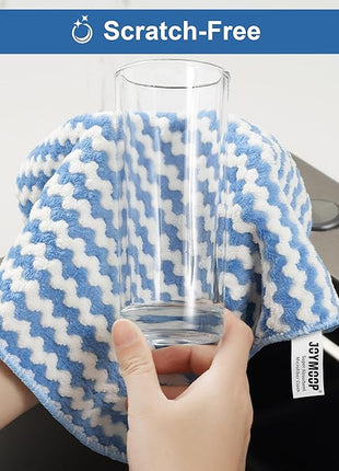 JOYMOOP 108 Packs Microfiber Cleaning Cloths, 10" x 10" Reusable Kitchen Towels, Lint-Free Cleaning Rags, Super Absorbent Cleaning Cloths for Kitchen, Car, and Household Cleaning, Blue