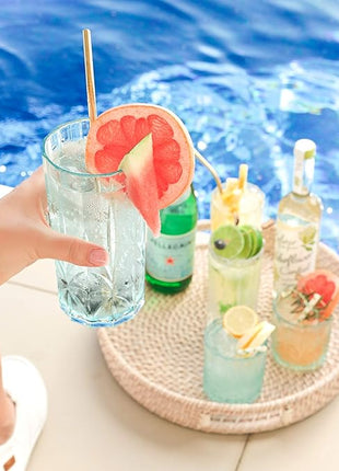 BELLAFORTE Shatterproof Tritan Plastic Tall Tumbler, Set of 4, 18oz - Myrtle Beach Drinking Glasses - Unbreakable Drinking Glasses for Parties - BPA Free - Teal