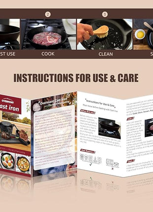 Overmont 2 in 1 Pre Seasoned Dutch Oven with Skillet Lid for Induction, Electric, Grill, Stovetop, BBQ, Camping (5 Quart)