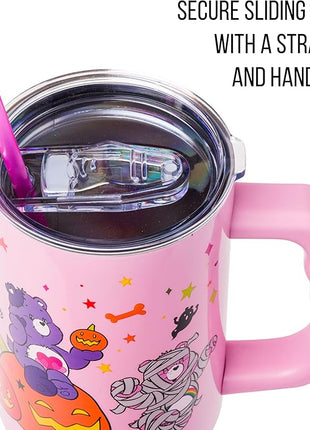 Silver Buffalo Care Bears Tumbler - Harmony, Cheer, Share & Trick-or-Sweet Bears - Stainless Steel, 40 Ounces, Fits Standard Cup Holder