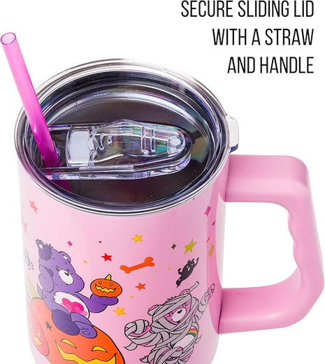 Silver Buffalo Care Bears Tumbler - Harmony, Cheer, Share & Trick-or-Sweet Bears - Stainless Steel, 40 Ounces, Fits Standard Cup Holder