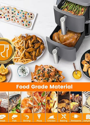 Air Fryer Replacement Tray for Ninja SL201 SL401 SL451 DoubleStack XL 2-Basket, 2 Packs Air Fryer Grill Plate Tray Accessories, Dishwasher Safe