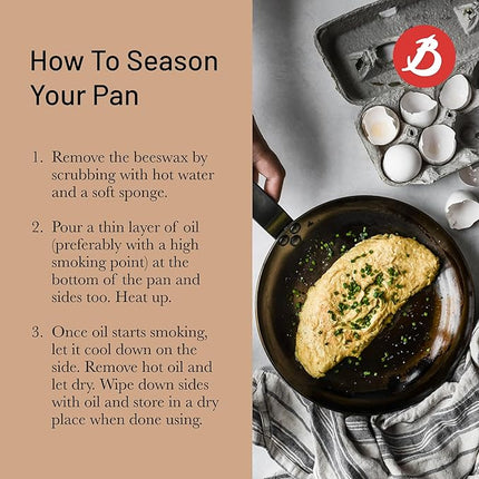 De Buyer MINERAL B Carbon Steel Egg & Pancake Pan - 4.75” Diameter - PFAS, PFOA & PFOS Free - Made in France