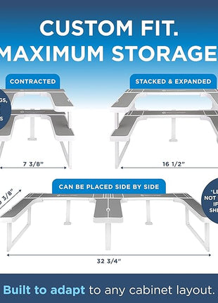 Spicy Shelf Deluxe - Expandable 2 Tiered Spice Rack Organizer for Cabinet & Pantry - Kitchen Seasoning Organizer - Cabinet Spice Racks for Inside Cabinets