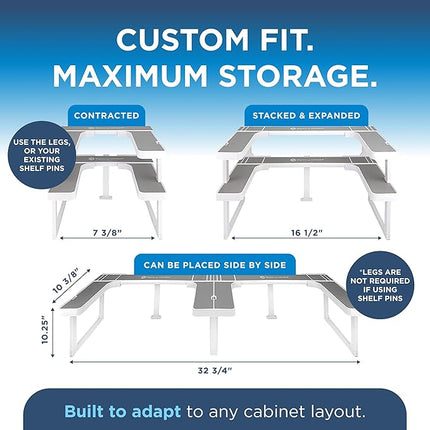 Spicy Shelf Deluxe - Expandable 2 Tiered Spice Rack Organizer for Cabinet & Pantry - Kitchen Seasoning Organizer - Cabinet Spice Racks for Inside Cabinets
