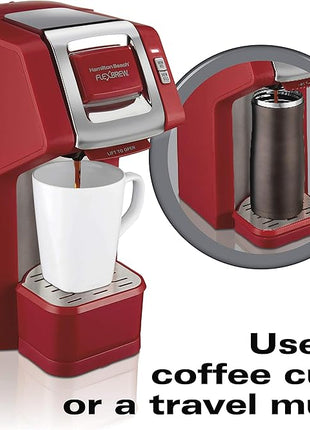 Hamilton Beach 49945 FlexBrew Single-Serve Coffee Maker Compatible with Pod Packs and Grounds, 1 Cup, Red