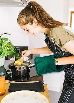 GROBRO7 5Pack Pot Holders for Kitchen Heat Resistant Cotton Potholder Multipurpose Hot Pads Machine Washable Oven Mitts with Pocket Potholders for Baking and Cooking 8.9 x 6.9 in Red Green