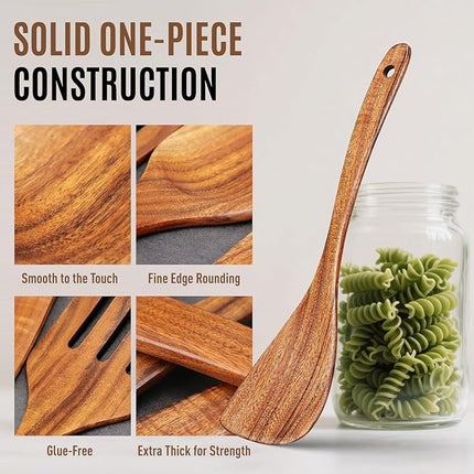 Wooden Spoons for Cooking, Excellent Wooden Kitchen Utensil Set (4pcs)