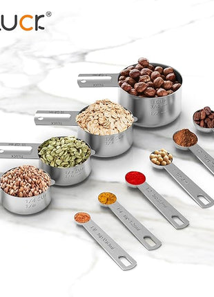 TILUCK Stainless Steel Measuring Cups & Spoons Set, Cups and Spoons,Kitchen Gadgets for Cooking & Baking (10)
