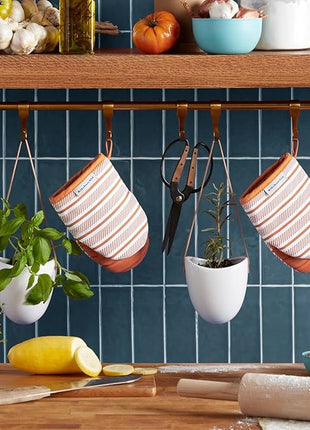 KitchenAid Albany Mini Oven Mitt 2-Pack Set, Honey, 5.5"x8"