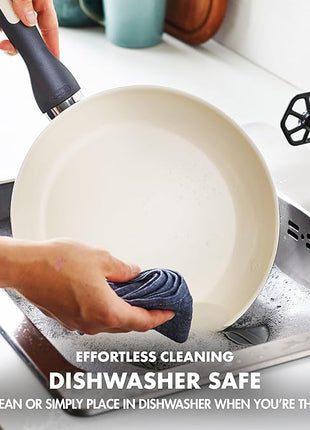 GreenPan Rio 16 Piece Cookware Pots and Pans Set, Hard Anodized Healthy Ceramic Nonstick PFAS-Free, Bakelite Handles, Frypans, Saucepan, Saute Pan, Stock Pot, Kitchen Tools, Dishwasher Safe, Black