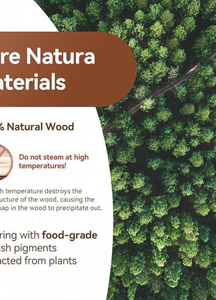 Wooden Spoons for Cooking with Holder,10Pcs Wooden Kitchen Utensil Set Non stick, Non Scratch Natural Teak Wooden Utensils for Cooking