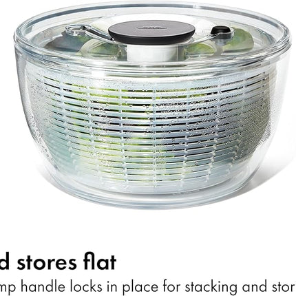 OXO Good Grips Salad Spinner | Lettuce Spinner | Fruit Washer | Fruit Washing Bowl with Strainer | Vegetable Cleaner | Salad Cleaner | Lettuce Washer | 6.22 Quart Capacity