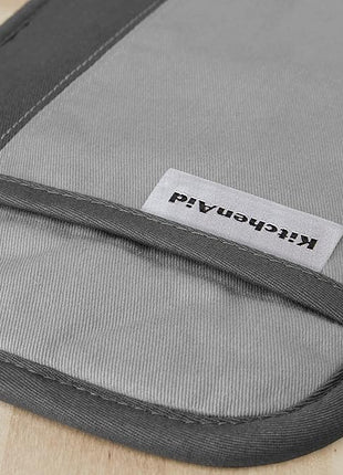 KitchenAid Beacon Two-Tone Non-Slip Pot Holder Set, Cool Grey/Frost Grey, 7"x10", 2 Piece