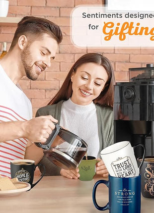 Christian Art Gifts Matte Black Ceramic Coffee Mug – 12 oz. Lead & Cadmium-free Inspirational Scripture Coffee and Tea Mug for Men & Women with Bible Verse: Be Still and Know That I Am God–Psalm 46:10