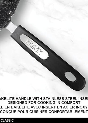 Starfrit The Rock 8PC Non-Stick Cookware set - Durable Forged Aluminum - Oven Safe - PFOA Free - Easy to Clean - Black