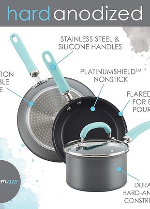 Rachael Ray Create Delicious Deep Hard Anodized Nonstick Frying Pan / Fry Pan / Hard Anodized Skillet - 12.5 Inch, Gray