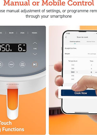 Cosori Air Fryer 4 Qt, 7 Cooking Functions Airfryer, 150+ Recipes on Free App, 97% less fat Freidora de Aire, Dishwasher-safe, Designed for 1-3 People, Lite 4.0-Quart Smart Air Fryer, White