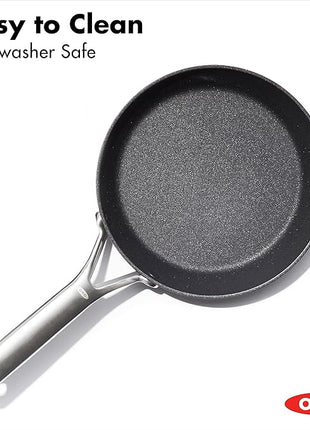 OXO Professional 8" Frying Pan Skillet, Hard Anodized Ceramic Nonstick Cookware PFAS-Free, Induction Suitable, Stainless Steel Handle, Diamond Reinforced Coating, Dishwasher Safe, Oven Safe, Black