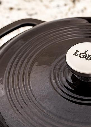 Lodge Manufacturing Company EC6D18 Enameled Dutch Oven, 6 qt, Midnight Chrome