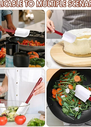 Set of 3 High Temp Silicone Spatulas Heat Resistant Rubber Commercial Heavy Duty Silicone Scraper Spatula with Handle for Kitchen Baking Cooking(14 x 3 Inches,Spatula)