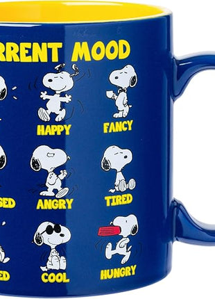 Silver Buffalo Peanuts Featuring Snoopy's Current Mood Various Emotions. Ceramic Mug, 20 Ounces