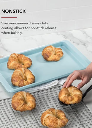 KitchenAid 10x15in Nonstick Aluminized Steel Baking Sheet, Mineral Water