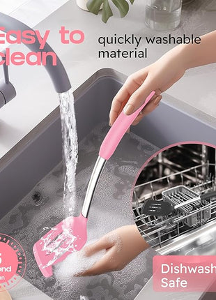 Silicone Spatula Set - Turner Spatulas Silicone Heat Resistant 600°F - Slotted & Solid Spatula for Cooking Fish, Eggs, Pancakes Flipper – Spatulas for kitchen use – Pink