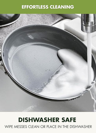 GreenPan Swift Healthy Ceramic Nonstick, 8" Frying Pan Skillet, Stainless Steel Handle, PFAS-Free, Dishwasher Safe, Oven Safe, Black