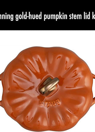 STAUB 0.5-qt Petite Ceramic, Oven & Stove Safe up to 572°F, Pumpkin Dish, Baking , Candy Dish, Burnt Orange