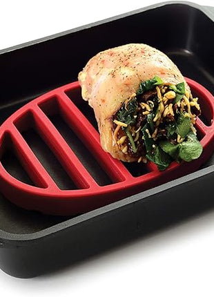 Norpro 405 Oval Silicone Roast Rack, Red 9x6