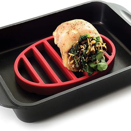 Norpro 405 Oval Silicone Roast Rack, Red 9x6