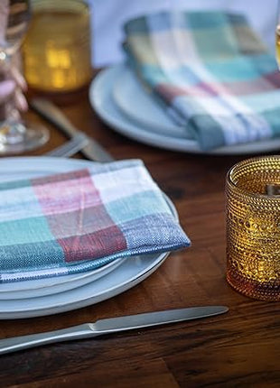 Fortessa Jupiter Beaded Hobnail Glass, 10 Ounce Double Old Fashioned (Set of 6), Amber