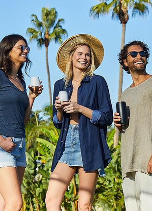 Snowfox Premium Vacuum Insulated Stainless Steel Beer Glass, Home Bar Accessories, Elegant Bartending, Lightweight Pint Glasses, Sleek Drinkware, Frosty Beverages Stay Cold, 18oz, Set of 2,Black/Gold