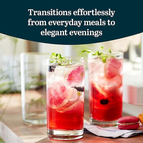 Libbey Heavy Base Drinking Glasses Set of 8, 15.5 Oz Elegant, Weighted Clear Water Glasses, Dishwasher Safe Glass Cups Set for Parties, Birthdays