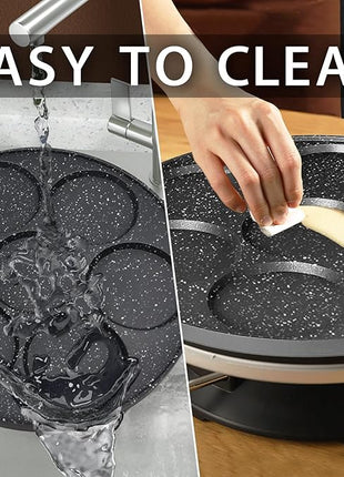 Egg Pan Omelette Pan Silver Dollar Pancake Pan for Kids Mini Pancake Maker Nonstick Breakfast Skillet for Pancake, Hamburger, Sandwiches