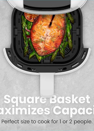 CHEFMAN 2 Qt Mini Air Fryer – Digital Space-Saving Compact Air Fryer with Nonstick and Dishwasher Safe Basket, Quick & Easy Meals in Minutes, Features Digital Timer and Shake Reminder – White