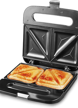 Elite Gourmet ESM2207XSS Sandwich Panini Maker Grilled Cheese, Machine Tuna Melt Omelets Non-stick Cooking Surface, 2 Slice, 750 Watts, Stainless Steel