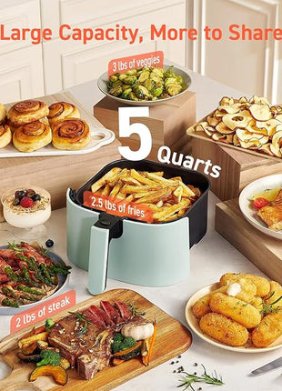 COSORI Air Fryer Pro LE 5-Qt Airfryer, With 20PCS paper liners, 10 Functions that Dry, Bake, Roast &Preheat, Shake Reminder, Up to 450℉, 85% Oil less, Compact, 130+ Recipes, Dishwasher Safe, Green