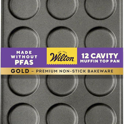 Wilton Gold Non-Stick Muffin Top Pan, Stainless Steel Bakeware, Made without PFAS, 11 x16 in, Packaging May Vary
