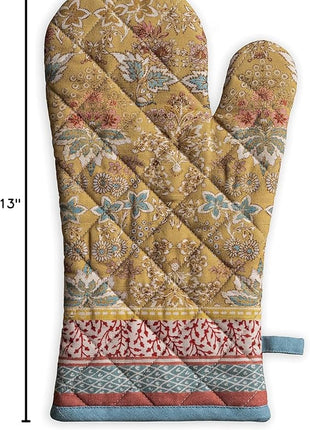 Maison d' Hermine Oven Gloves 100% Cotton Oven Mitt 7" x 13" with Loop Heat Resistant, BBQ, Cooking Gloves, Baking, Grilling, Kitchen, Handling Hot Pans Spring/Summer (Pack of 1, Marquise)