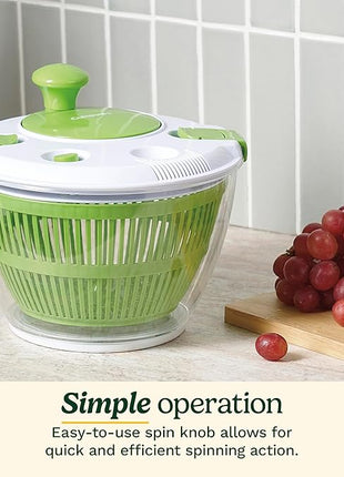 Cuisinart Large Spin Stop Salad Spinner- Wash, Spin & Dry Salad Greens, Fruits & Vegetables, 5qt, CTG-00-SAS1