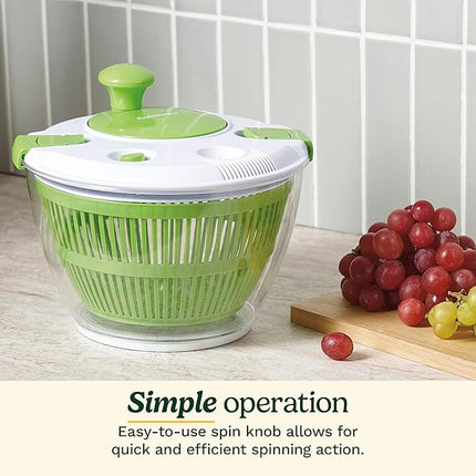 Cuisinart Large Spin Stop Salad Spinner- Wash, Spin & Dry Salad Greens, Fruits & Vegetables, 5qt, CTG-00-SAS1