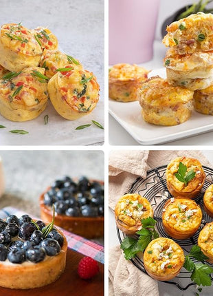 2 Pack Silicone Egg Bite Molds, Deep 3 Inch Frittata Baking Pans, Round Baking Molds for Breakfast Sandwiches, English Muffin, Hamburger Buns, Cheesecake, Dinner Rolls