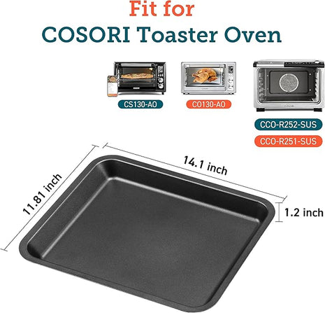 COSORI Oven Tray，Baking Sheet，Drip pan for CO130-AO, CS130-AO, CCO-R252-SUS & CCO-R251-SUS，Air Fryer Toaster Oven Replacement Accessories